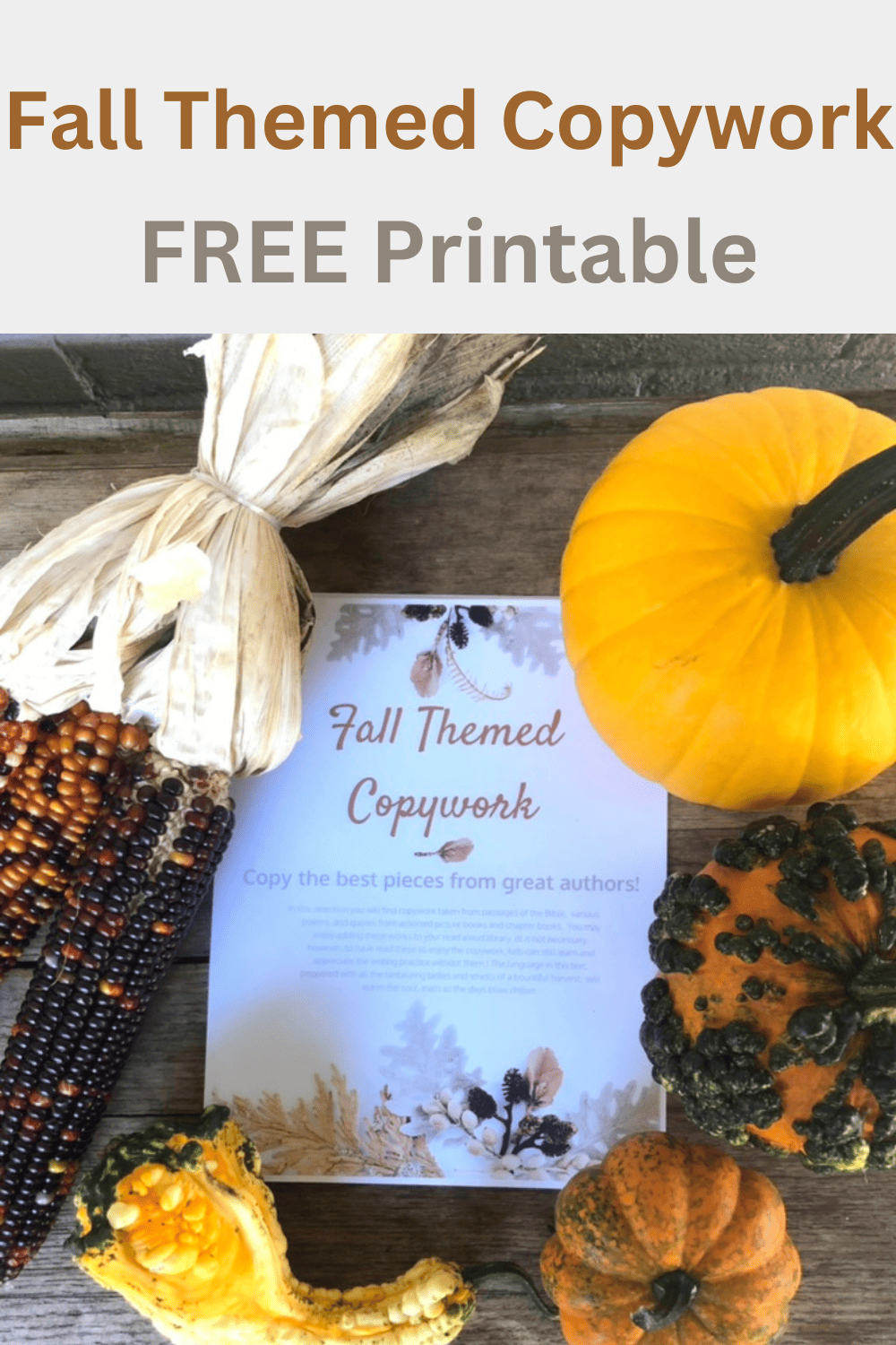 Fall-Themed Homeschool Copywork (Free Printable) - Our Life Homeschooling