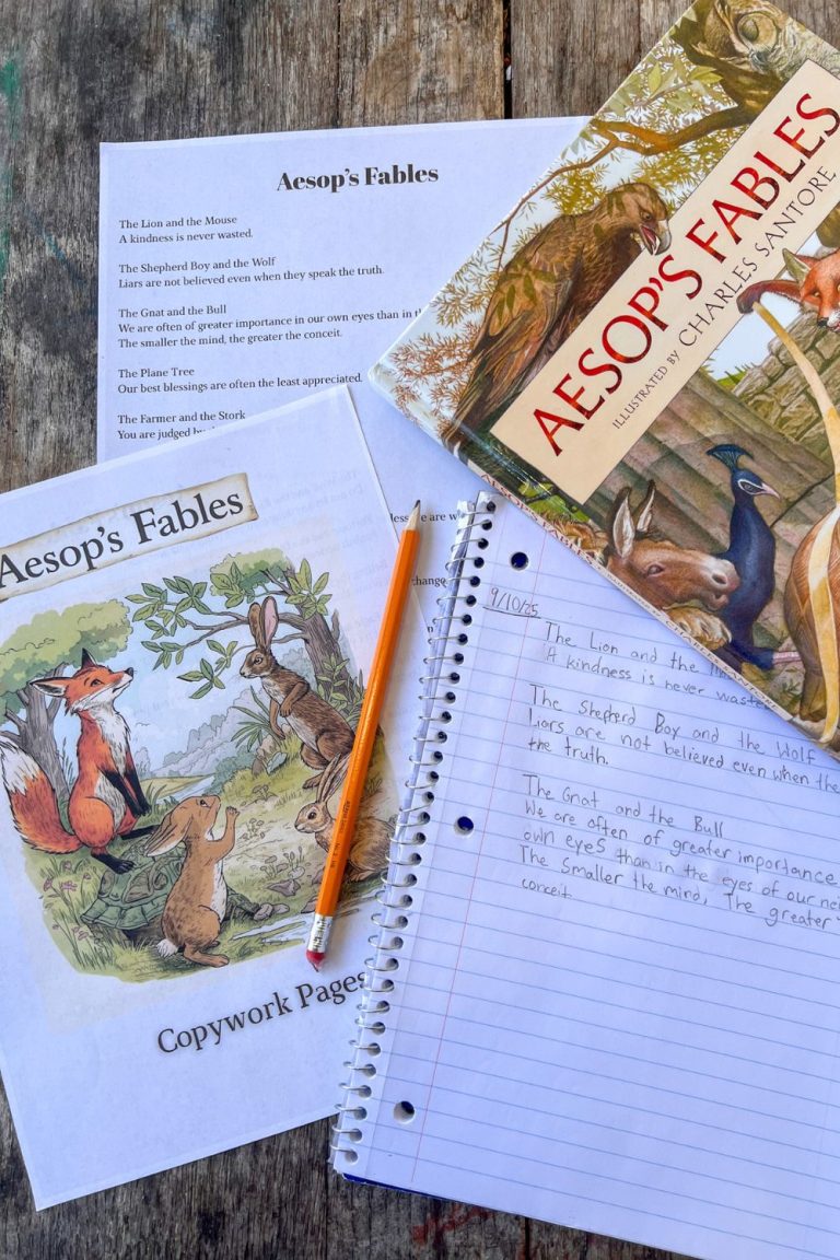 Aesop’s Fables Copywork Pages (Free Printable)