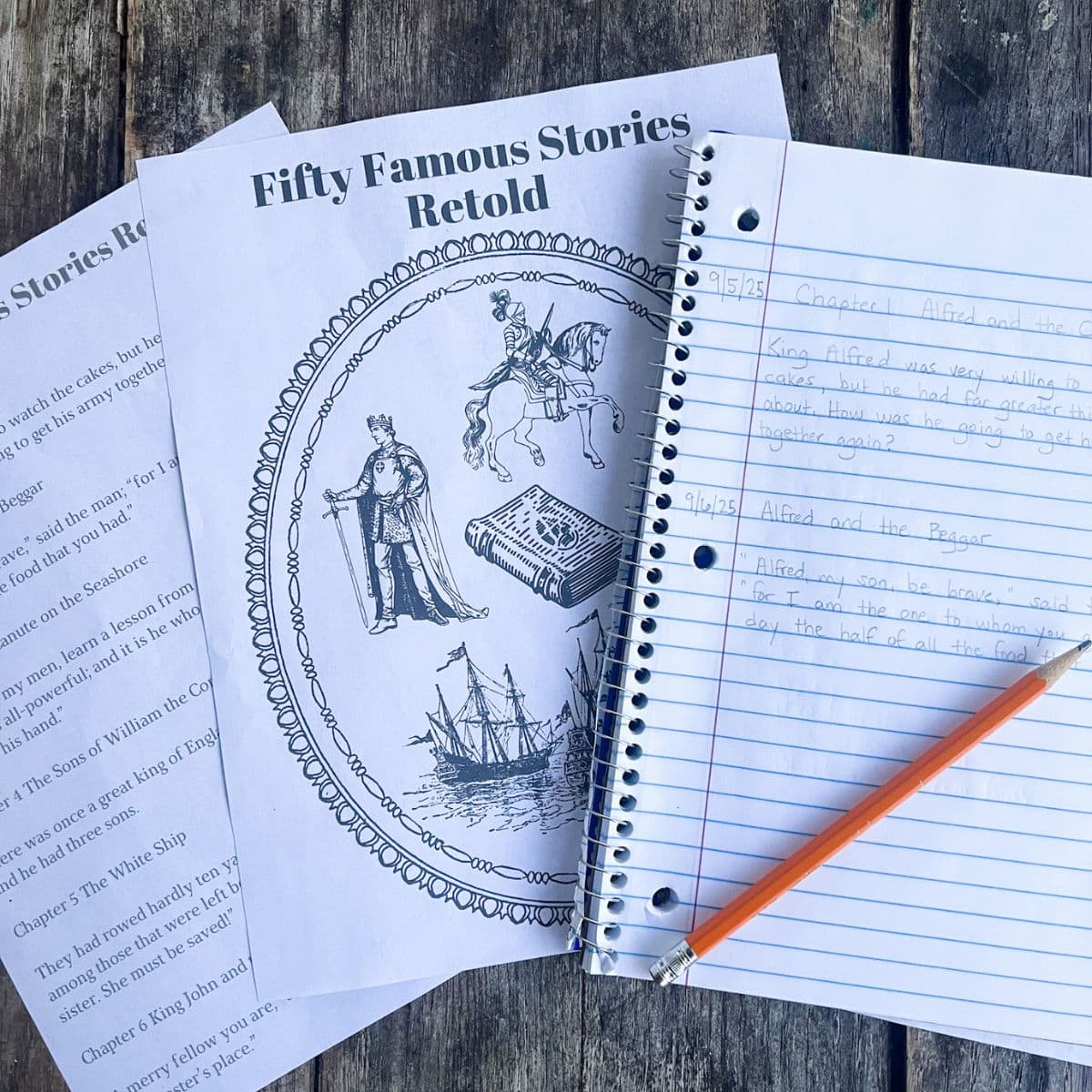 50 Famous Stories Retold Copywork (Free Printable)