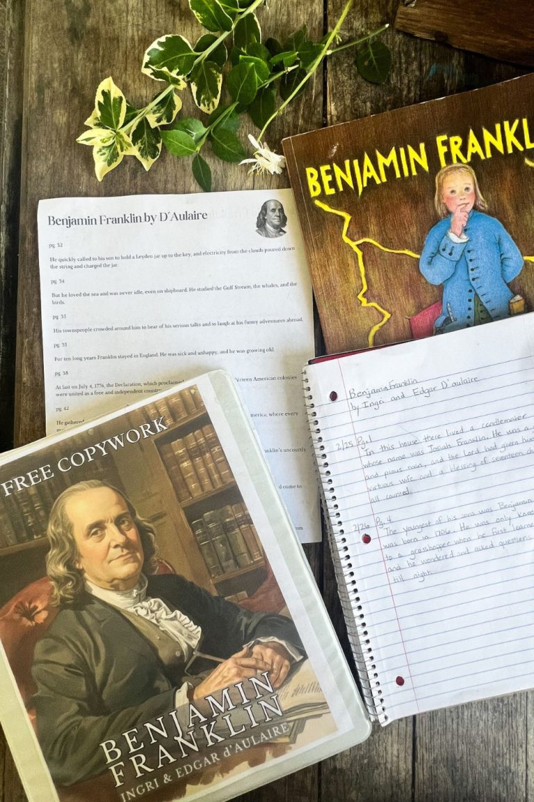 Benjamin Franklin by Ingri & Edgar D’Aulaire Free Copywork